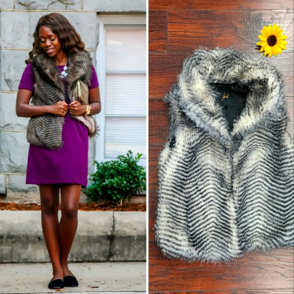 JACK BB DAKOTA FAUX FUR VEST 🖤🩶